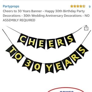 Cheers to 30 Years Banner